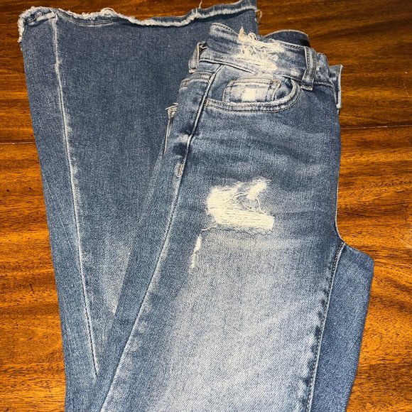 Buckle Denim - Buckle Flying Monkey Size 22 Mid-Rise Super Flare Distressed Jeans